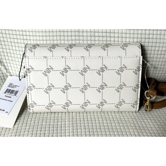 2- Nicole Miller handbags with Straps, 1-Gold Sequined, 1-White/Brown, NWT - Picture 3 of 9